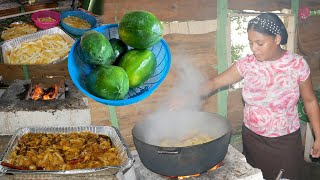 Comida Dominicana del Campo Dulce de Lechosas o Papaya [upl. by Alikat]