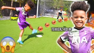 TEACHING TEKKERZ KID JR HOW TO STRIKE A BALL [upl. by Bertila]