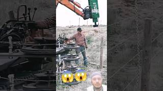 How to drive a pole with the help of a machine clampers puller penning washout trapline endpi [upl. by Eecyal875]