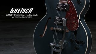 Gretsch G2420T Streamliner Hollowbody w Bigsby Gunmetal  Gear4music demo [upl. by Newmann705]