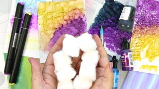 Trying Cotton Balls With Alcohol Ink [upl. by Gordy916]