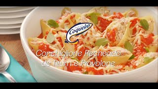 Conchiglione Recheado de Atum e Provolone  ColoqueCoqueiroNaMesa [upl. by Ilyk]