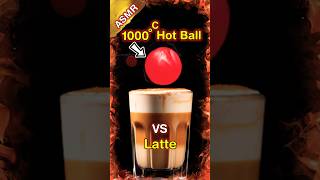 🔥 Will Coffee ☕ Latte Survive the 1000°C Red Hot Ball 😱 ASMR RedHotBall ExtremeHeat 1000°C rhcb [upl. by Cristabel]