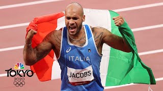 Marcell Jacobs claims Olympic mens 100m gold for Italy in Tokyo stunner With Replays  NBC Sports [upl. by Peterec]