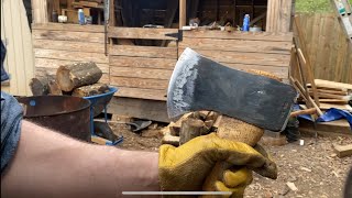 Part 2 My favorite handle guard and splitting with the Michigan axe [upl. by Leverick]