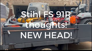 Stihl FS91R review with new head Great day despite being short handed [upl. by Alracal]