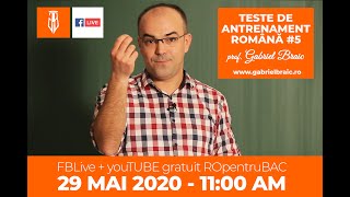 ROMÂNĂ pentru BAC 2020  teste de antrenament5 [upl. by Arbuckle]