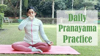 15 Mins Pranayama Practice  5 Deep Breathing Exercises you should do Daily [upl. by Claudelle]