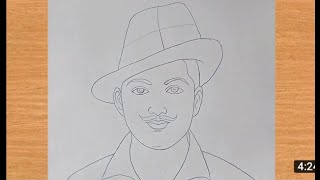 How to draw a bhagat singhBhagat singh drawingBhagat Singh ChitraBhagat Singh ki drawingAkhil am [upl. by Ponton]