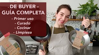 De Buyer  Sartén de hierro mineral  Primer uso curado limpieza cocinar  rootsandcook [upl. by Liddle]