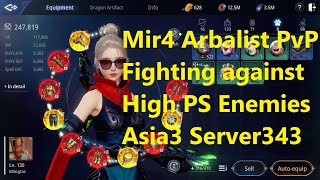 Mir4 Arbalist PvP Fighting against higher PS enemies [upl. by Elvis346]