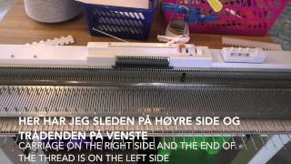 Legge opp annen hver nål  Cast on every second needle  NorsySilver Reed SK280 [upl. by Eniluj]