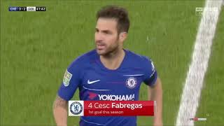 Cesc Fàbregas vs Derby County Home 1819 [upl. by Ewald202]