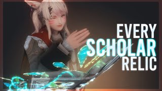 Every Scholar Relic Weapon ARR  SHB  FFXIV Relic Showcase  FFXIV [upl. by Gladys]