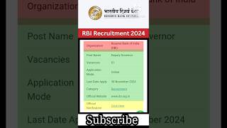 RBI Recruitment 2024 shorts job [upl. by Atekram]