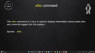 quotwhoquot Linux Commands Part04 linux networking linuxadministration firewall education [upl. by Tallie]