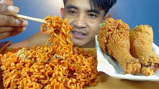 ASMR EATING RAMEN NOODLES SPICY AND KFC CHICKEN  MUKBANG KOREAN FOOD [upl. by Auguste]