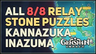 All 8 Kannazuka Relay Stone Puzzles Genshin Impact [upl. by Hescock476]