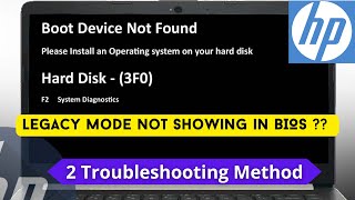 Boot Device Not Found  Hard Disk 3f0  Operating System Not Found Fix [upl. by Rammus]