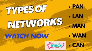 Types of Networks PAN LAN MAN WAN CAN network education btech [upl. by Gans]