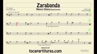 Sarabande Sheet Music for Trombone Cello Bassoon Tube Euphonium in bass clef Zarabanda [upl. by Syst]