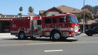 LAFD Engine 83 and Rescue 83 Reserve Responding [upl. by Ennairak]