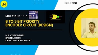 8 to 3 priority encoder circuit in multisimic4532 [upl. by Stanwinn]