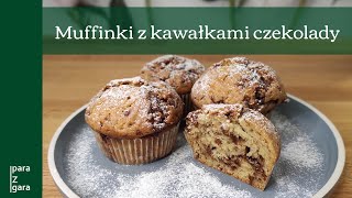 Muffinki z kawałkami czekolady  szybki przepis na słodką przekąskę [upl. by Atniuqal]