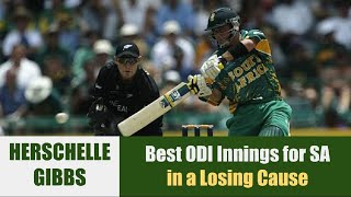 HERSCHELLE GIBBS Best ODI Innings for SOUTH AFRICA in a Losing Cause 143 vs NZ ICC WORLD CUP 2003 [upl. by Ahsatsana]