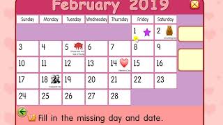 February 2019 Calendar  Starfall [upl. by Roxie]