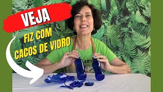 DIY  VEJA O QUE FIZ COM GARRAFAS DE VIDRO QUEBRADAS [upl. by Nosirrag681]