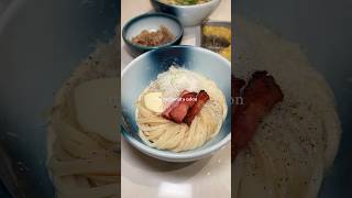 Carbonara and udon is a match made in heaven foodie foodlover japan tokyo udon [upl. by Ethban]