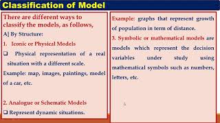 11  Definition of OR  Classification of Models  Operations Reseach [upl. by Nilre]