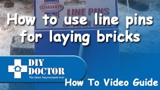 Using line pins for laying bricks [upl. by Yenmor180]