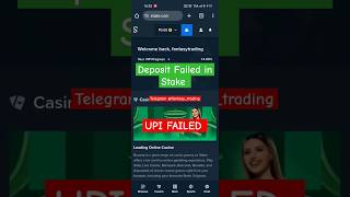 Deposit problem in stake Upi Transaction Failed in Stake  withdrawal problem [upl. by Trilley682]