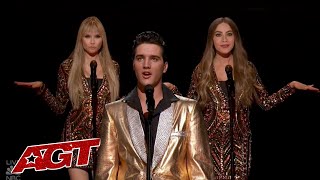 ELVIS Comes Alive To Sing with Simon Cowell Sofia Vergara and Heidi Klum on Americas Got Talent [upl. by Trini]