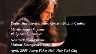 Shostakovich Piano Concerto No1 in C minor  Argerich  Rostropovich  New York Philharmonic [upl. by Airtemad]