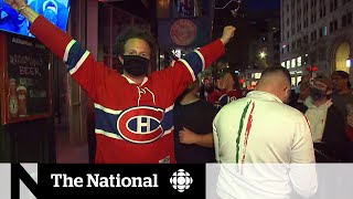 Montreal celebrates hockey playoff win over Toronto [upl. by Adyan]