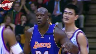 Devlerin Çarpışması  Yao Ming vs Shaquille ONeal [upl. by Dnomso]