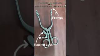 ENT INSTRUMENTSMOLLISONS MASTOID RETRACTOR INTROUSE otorhinolaryngology instrument shorts [upl. by Rondon]