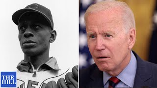 Biden Refers To Baseball Legend Satchel Paige As Great Negro At The Time During Speech [upl. by Oicneserc788]