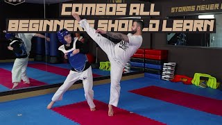 Combos All Beginners Should Learn  Taekwondo Sparring Tips [upl. by Sabino760]