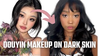 douyin makeup tut for dark skin [upl. by Einnol648]