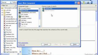 FrontPage Tutorial Inserting Search Forms Microsoft Training Lesson 174 [upl. by Amliv]