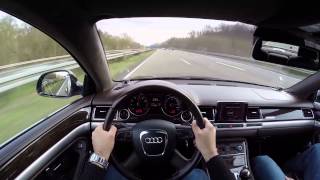 Audi A8L 60 W12 2008 on German Autobahn  POV Top Speed Drive [upl. by Hairakcaz]