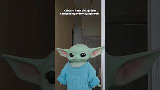 Baby Yoda kardeşini uyandırıyor 😂  Baby Yoda babyyoda [upl. by Rasmussen]