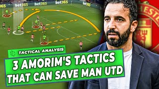 3 AMORIMS TACTICS THAT CAN SAVE MANCHESTER UNITED Tactical Analysis [upl. by Dnalro]