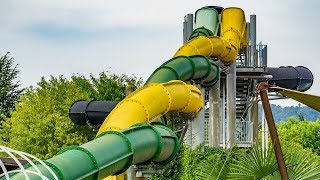 Interlocking TWISTER Waterslides  Acquasplash Franciacorta [upl. by Lavro968]