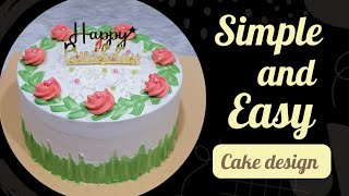 simple and easy rosette cake design 👌 cake cakes cakedecorating video youtube youtubevideo [upl. by Anelav125]