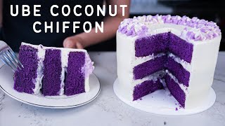 My dreamy ube chiffon  cream cheese frosting  Cakeculator Bakes [upl. by Dorehs]